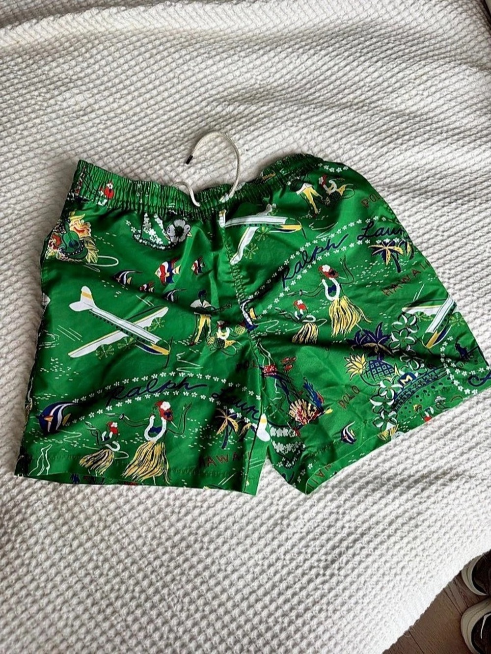 Polo Ralph Lauren Hawaiian Print Hula Girl Airplane Swim Trunks Medium